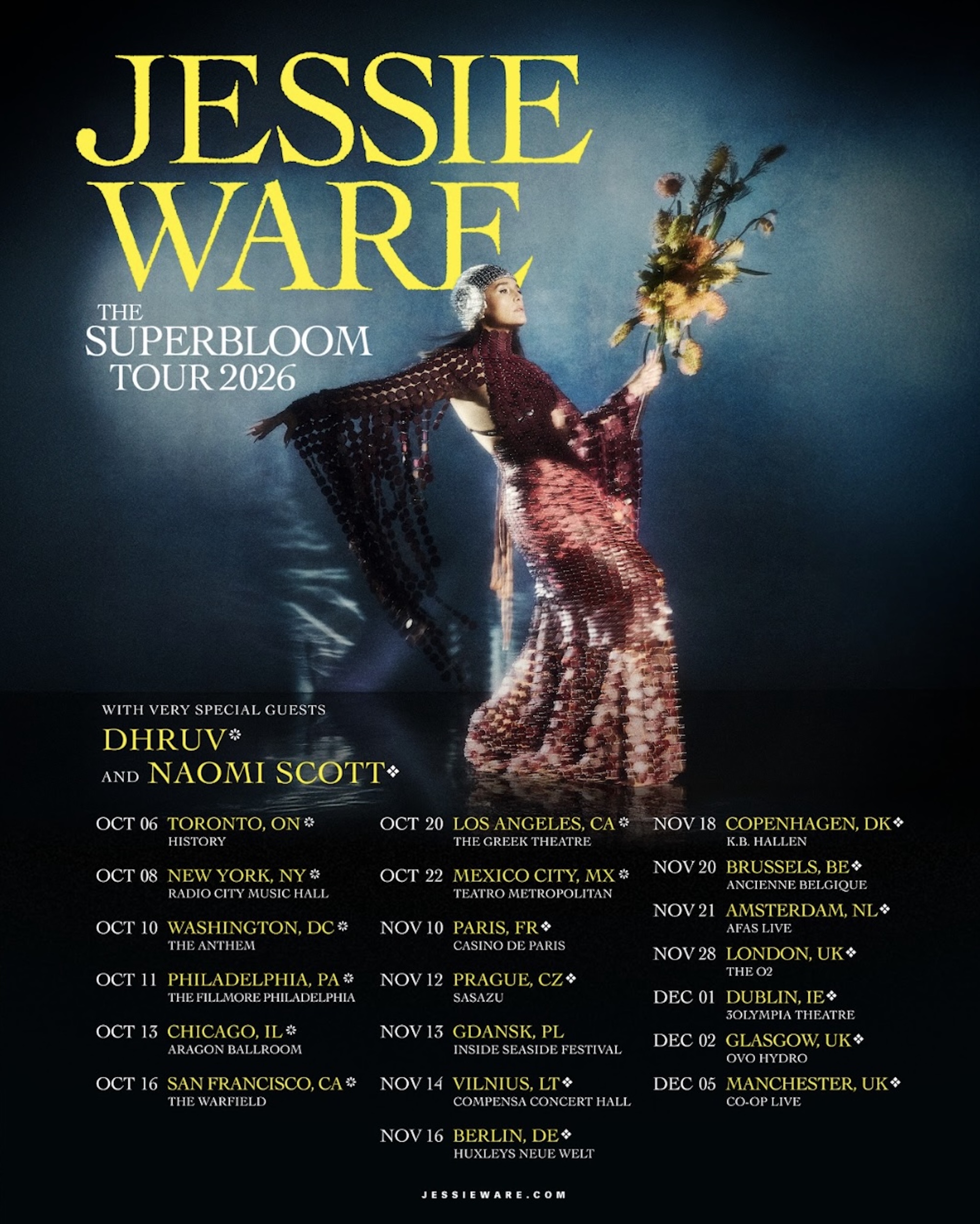 Jessie Ware 'Superbloom' tour poster