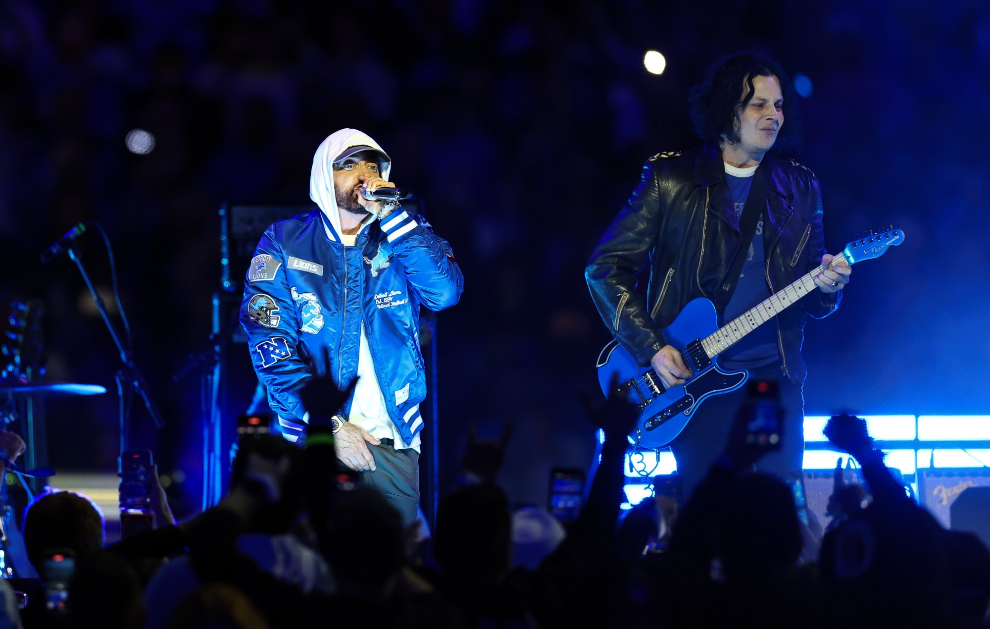 Eminem and Jack White perform together on stage