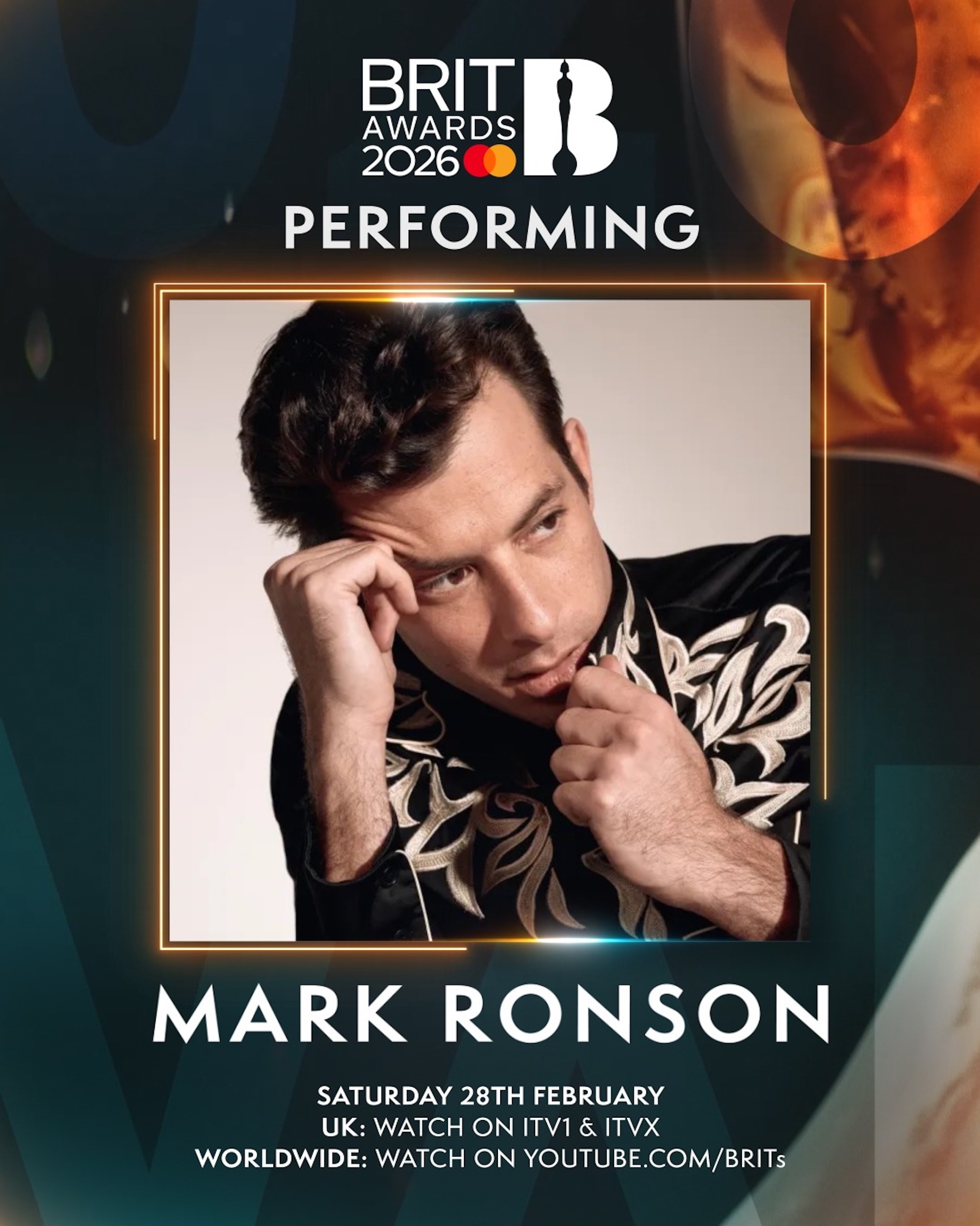 Mark Ronson, BRITS 2026 poster