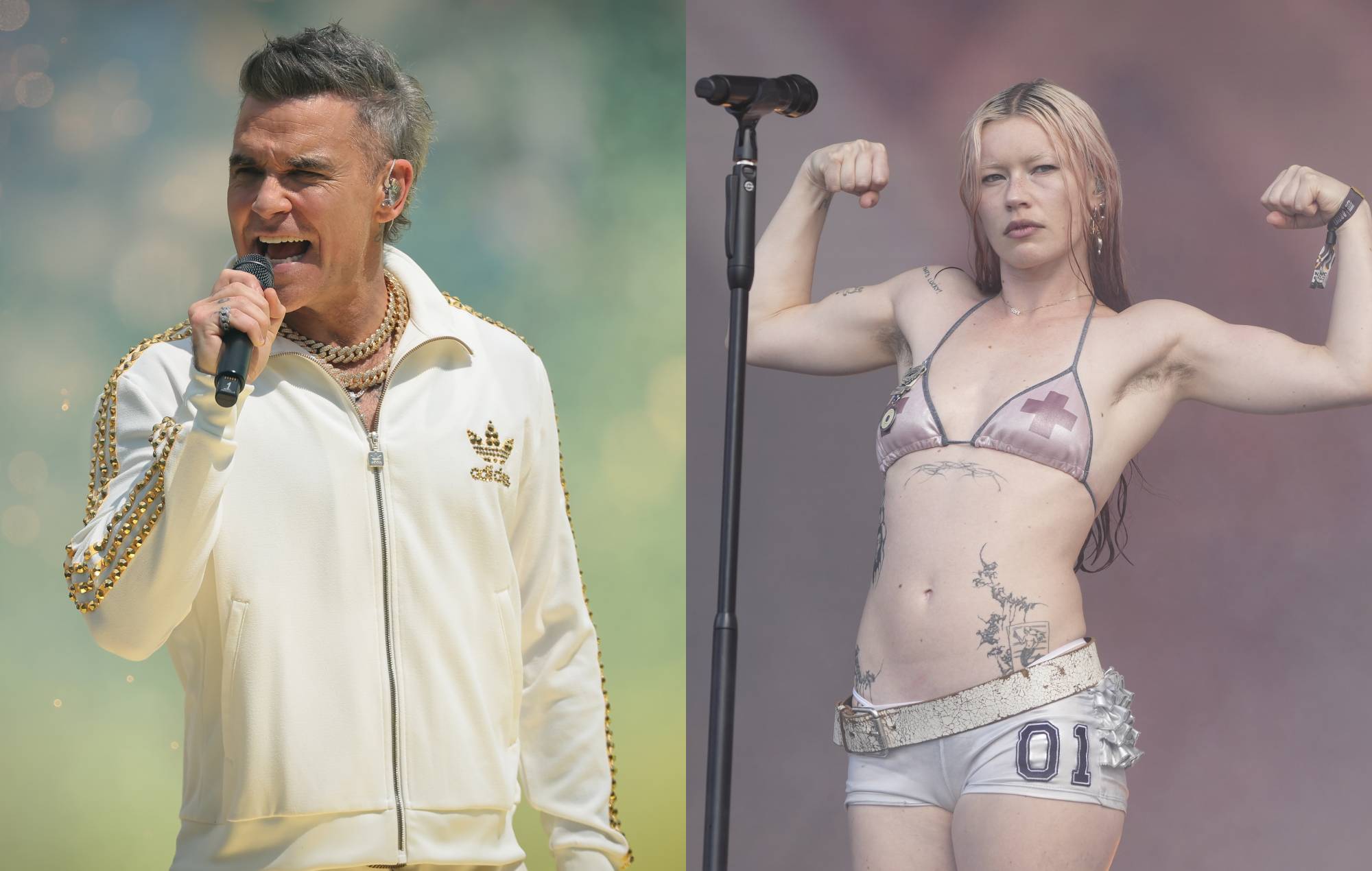 Robbie Williams and Rhian Teasdale of Wet Leg