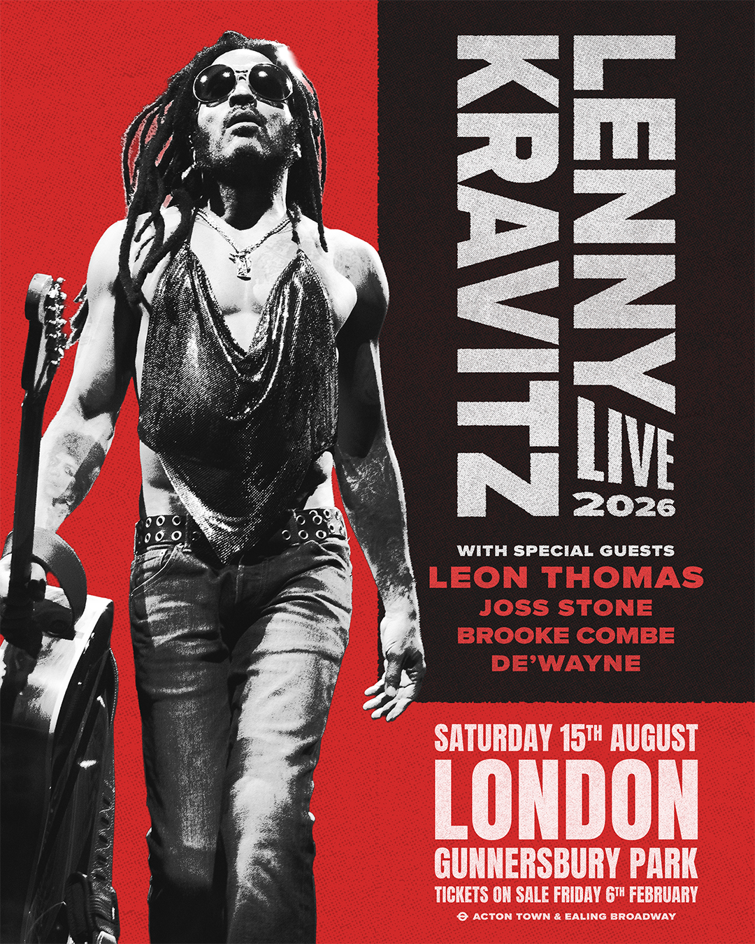 Lenny Kravitz Gunnersbury Park show poster