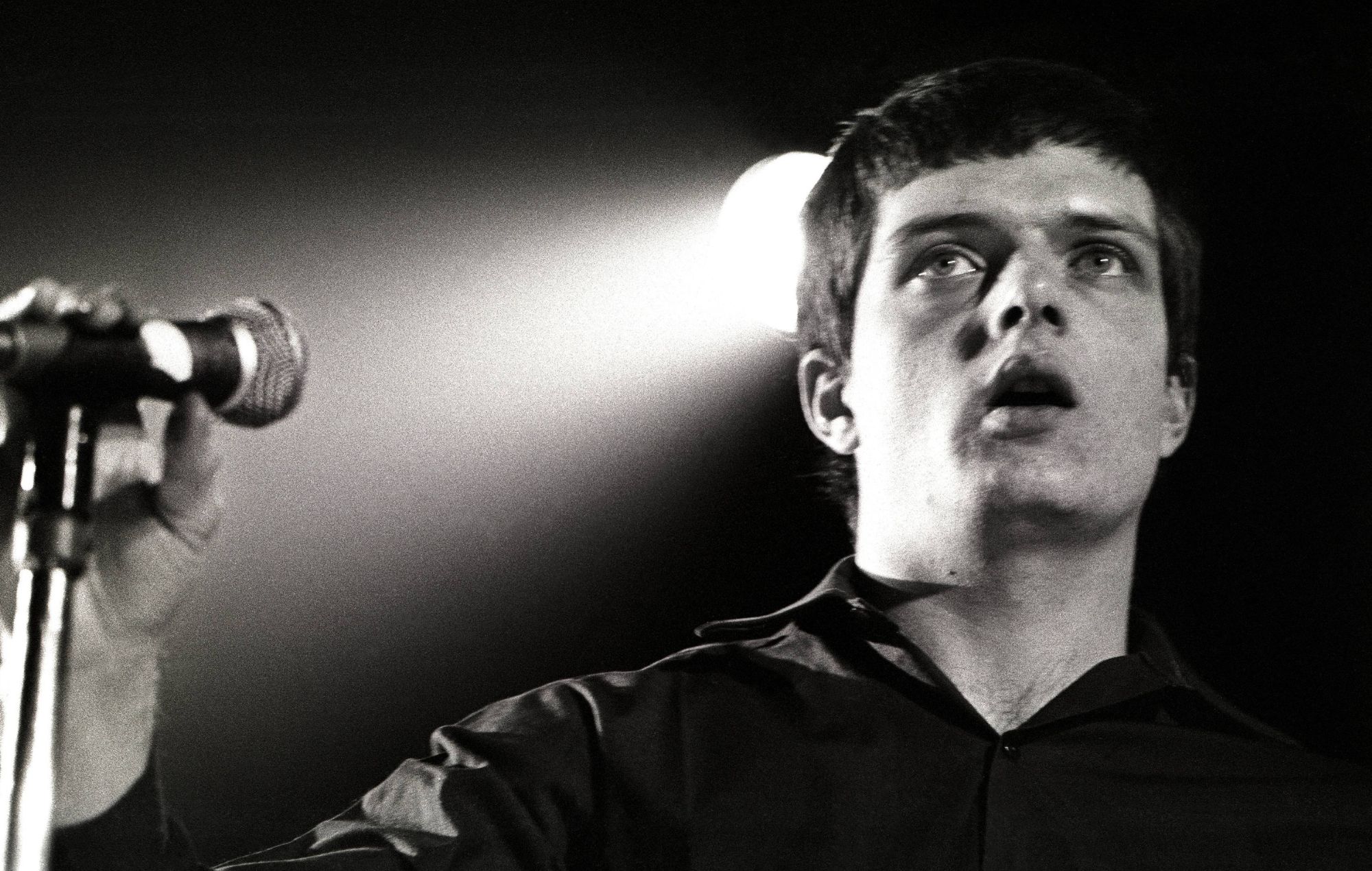 Joy Division's Ian Curtis performing live in 1980