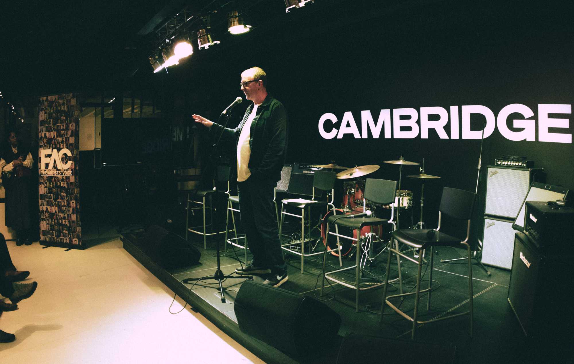 Blur's Dave Rowntree speaks at the FAC AGM 2025. Credit: Helena Coma