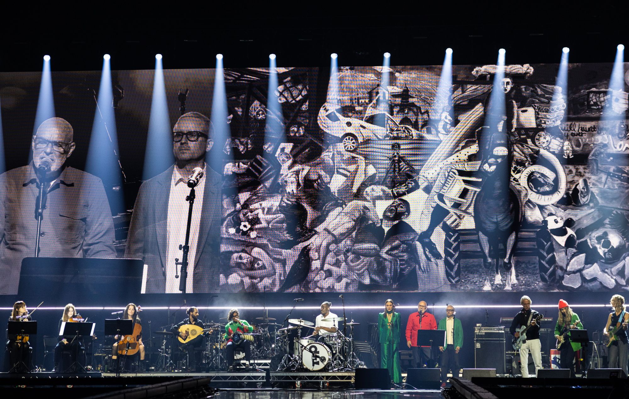 Brian Eno performs at Together For Palestine