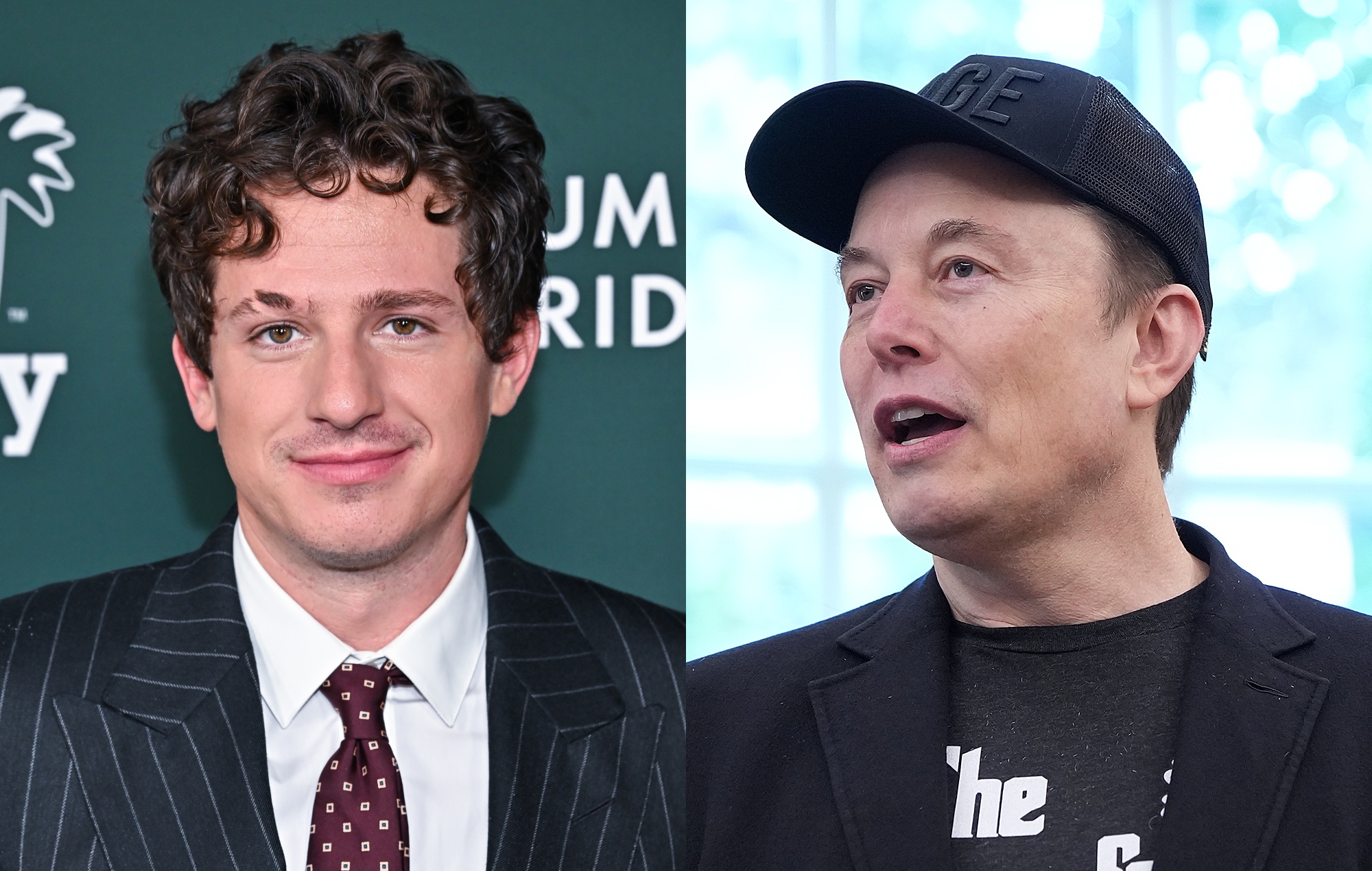 Charlie Puth (L) and Elon Musk (R). (Photo by Michael Buckner/Variety via Getty Images; Kevin Dietsch/Getty Images)
