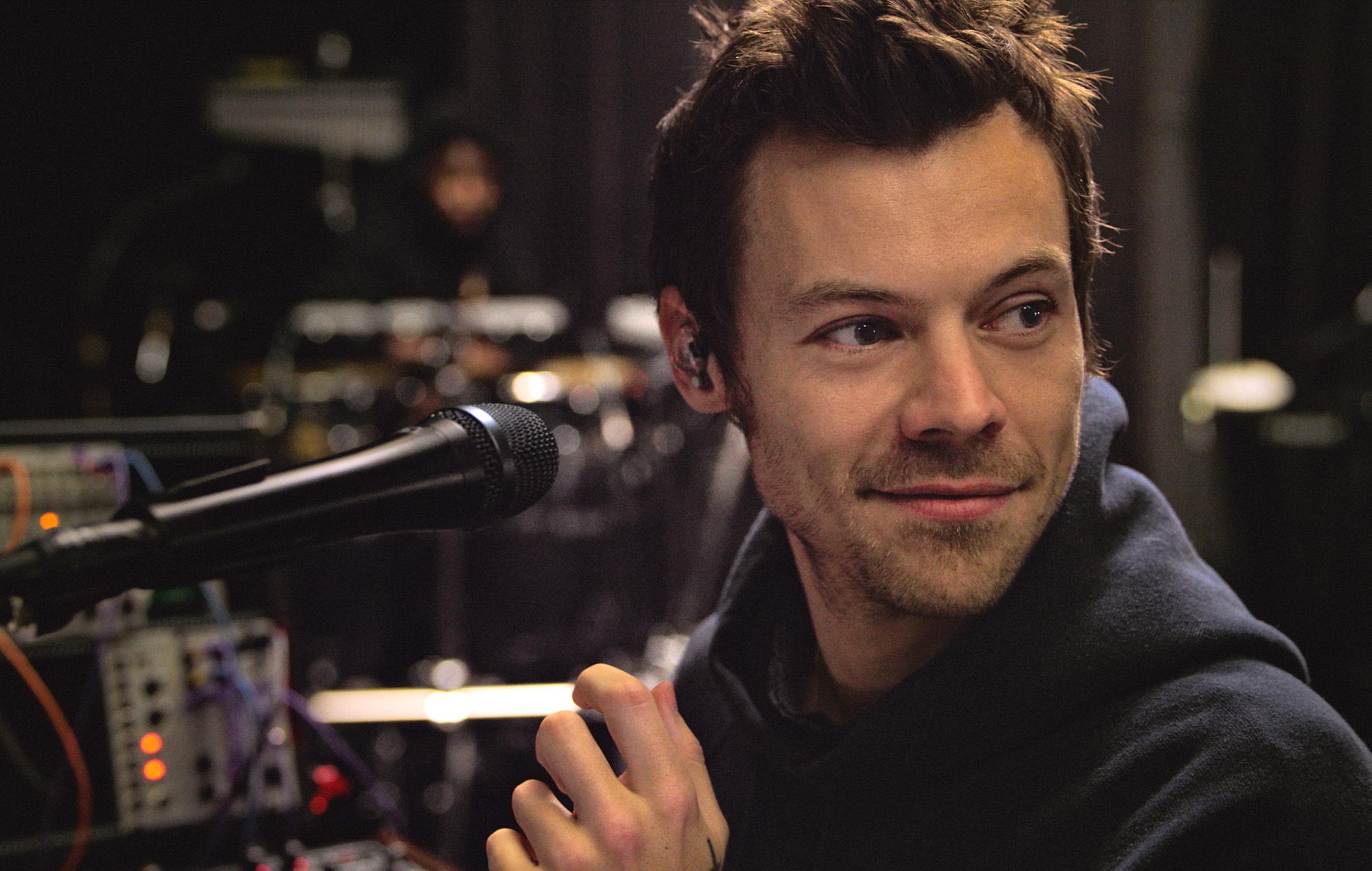 Harry Styles in the studio