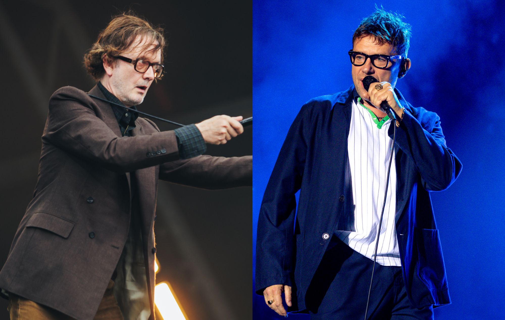 Jarvis Cocker (credit: Andy Ford for NME) and Damon Albarn (credit: Mairo Cinquetti/Getty)