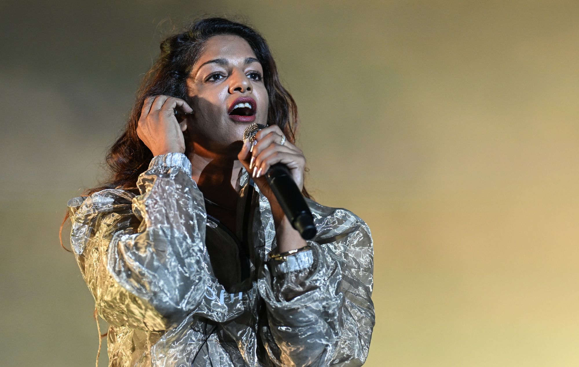 M.I.A. performs live.