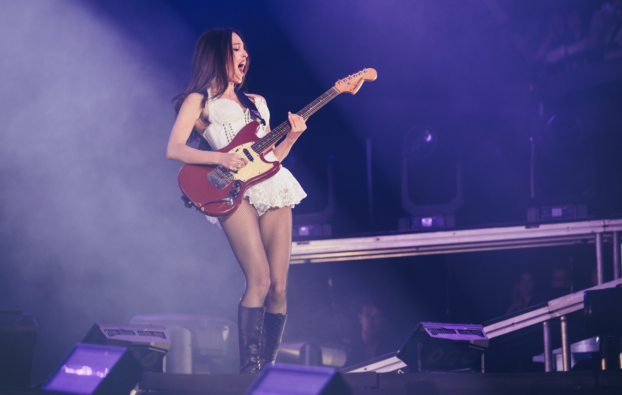 Olivia Rodrigo performs at Glastonbury 2025, photo by Andy Ford
