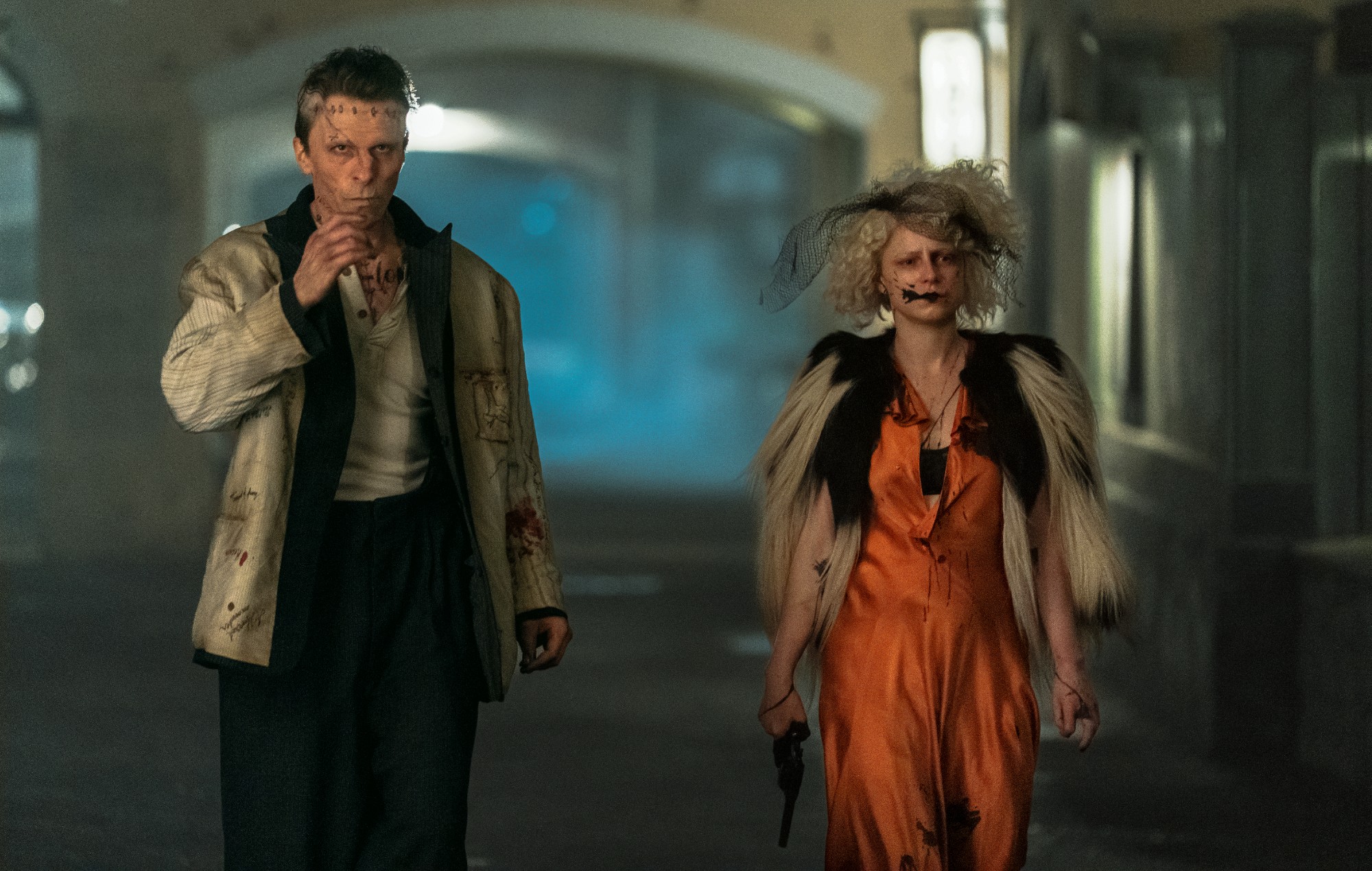 Christian Bale as Frank and Jessie Buckley as The Bride