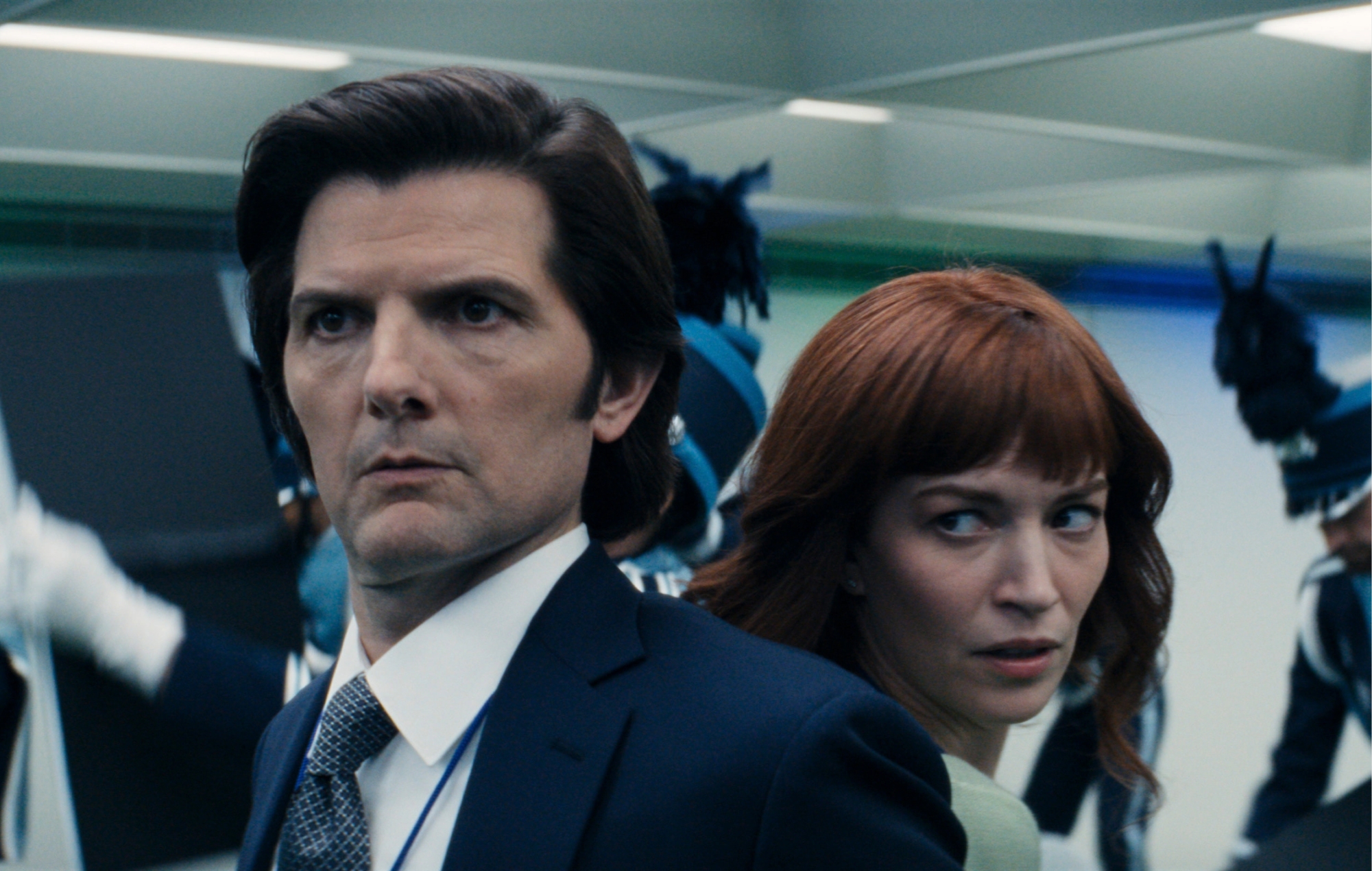 Adam Scott and Britt Lower in 'Severance'