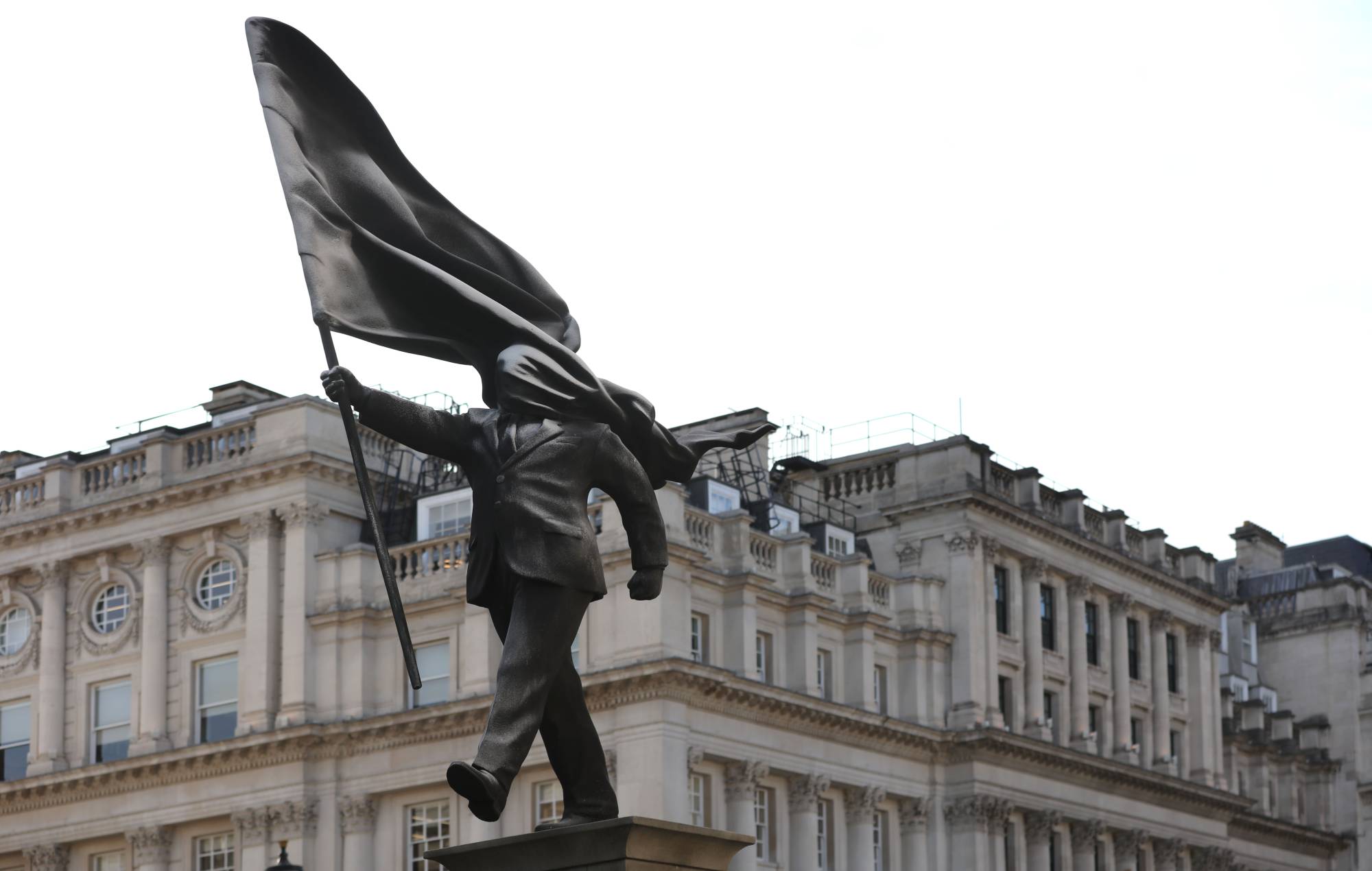 Banksy statue in Waterloo Place