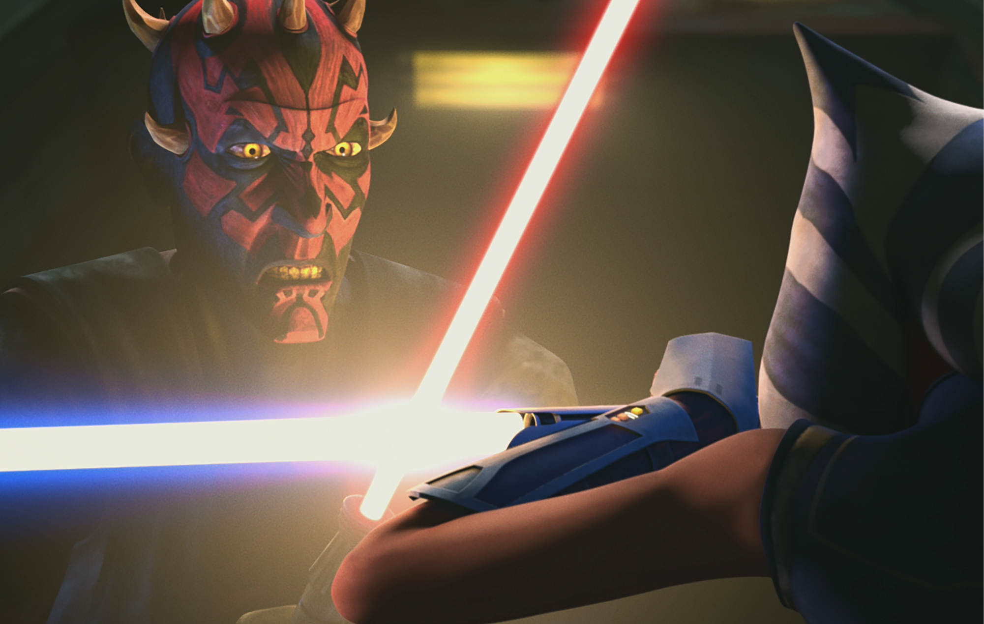 Maul and Ahsoka in 'Star Wars: The Clone Wars'