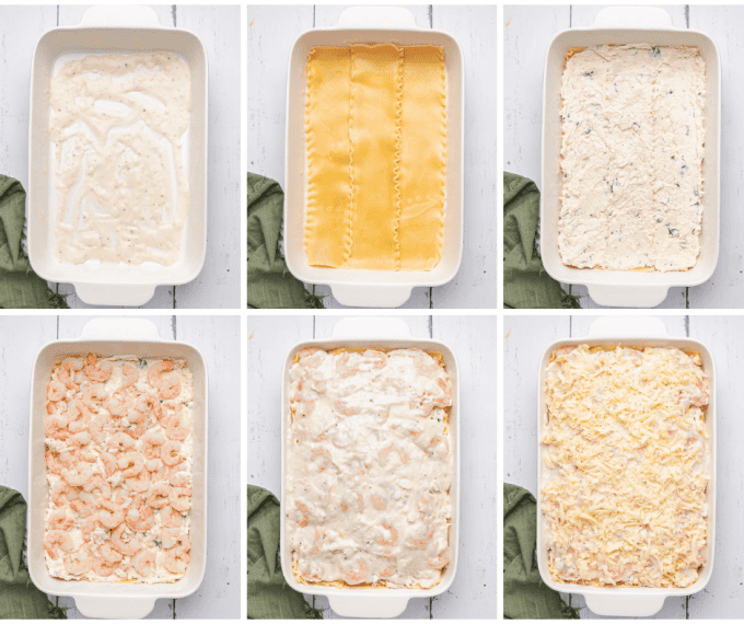 Second set of Seafood Lasagna process photos.