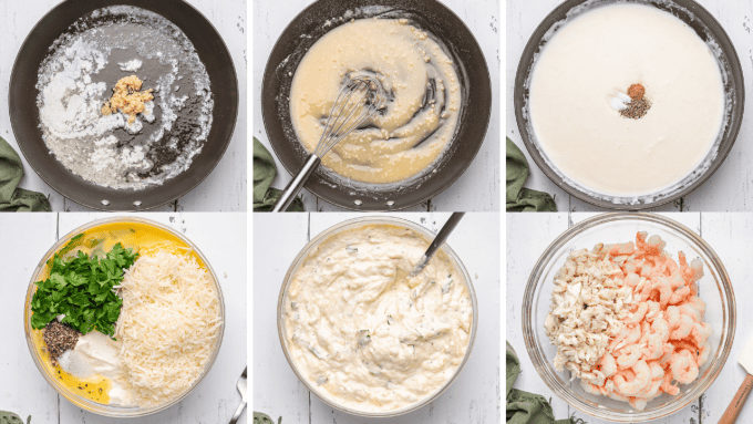 First set of Seafood Lasagna process photos.