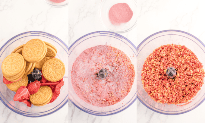 Process photos for Strawberry Crunch