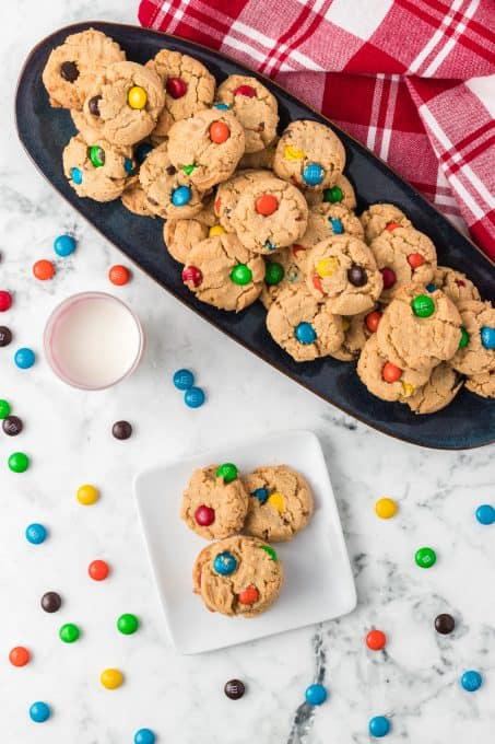 Chocolate M&M peanut butter cookies