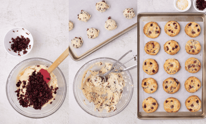 Second set of process cookies for Cranberry Orange Cookies.