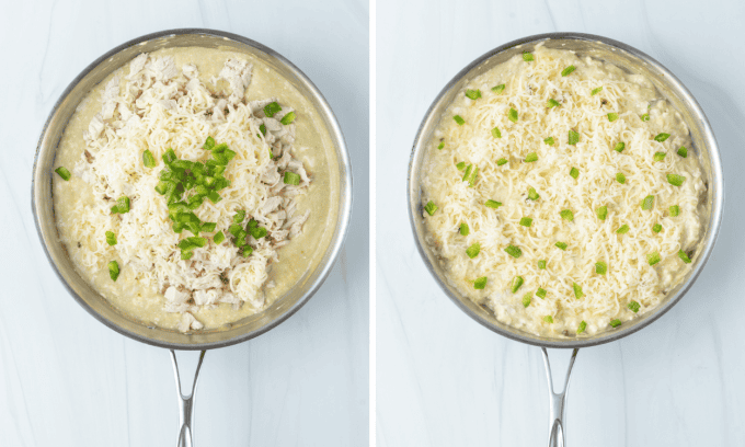 Process photos for Chicken Enchilada Dip.