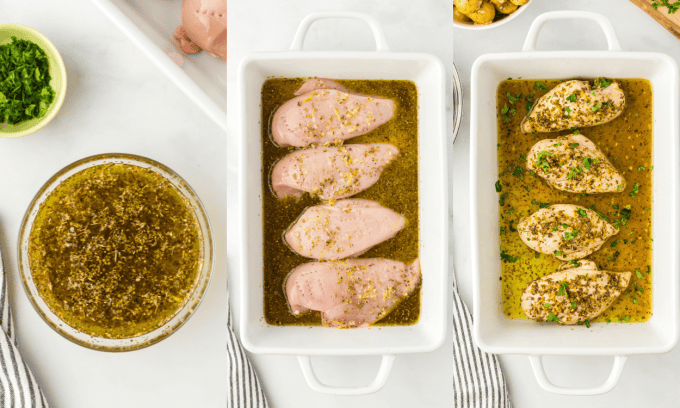 Process photos for Greek Chicken