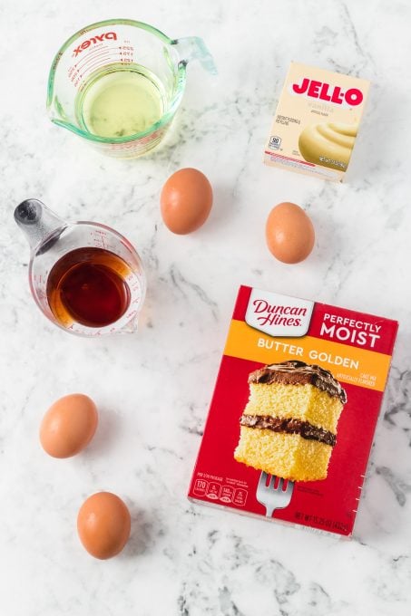 Rum Soaked Cake ingredients.