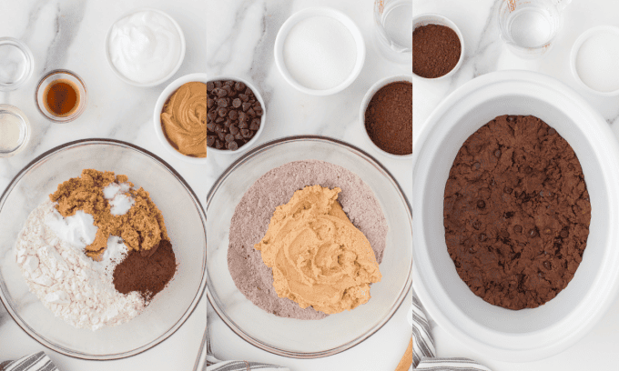 First set of Chocolate Pudding Cake process photos.