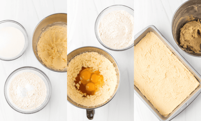 First set of process photos for Cherry Pie Bars.