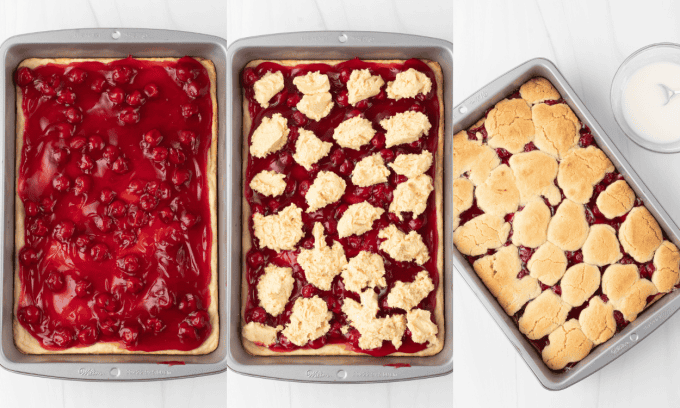 Second set of process photos for Cherry Pie Bars.