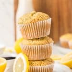 Citrus muffins with poppy seeds and a lemon glaze.