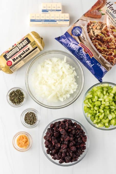 Ingredients for Sausage Stuffing Recipe