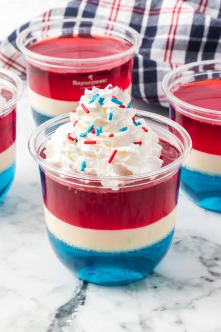 Patriotic Red, White, and Blue Jell-O© Cups