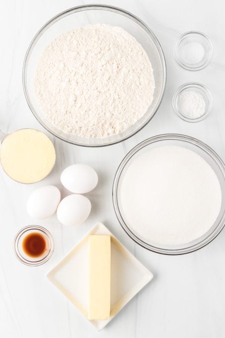 Ingredients for Cranberry Pie Bars crust.