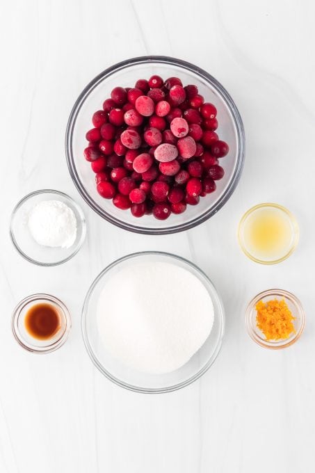 Ingredients for cranberry filling.