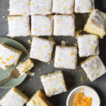 Meyer Lemon Snack Cake with Crème Fraîche Glaze