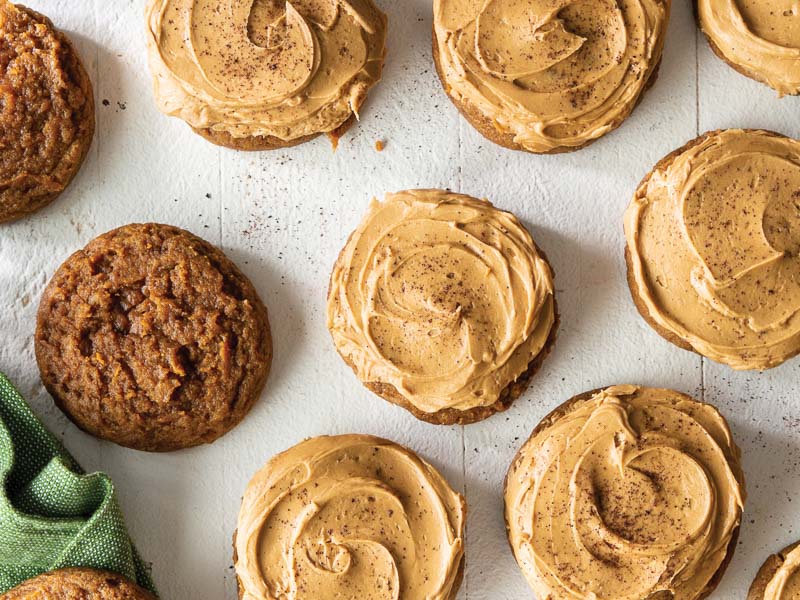 Soft Pumpkin Cookies with Espresso Frosting