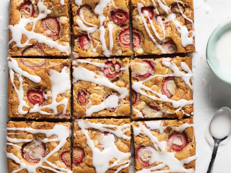 Strawberry-White Chocolate Blondies