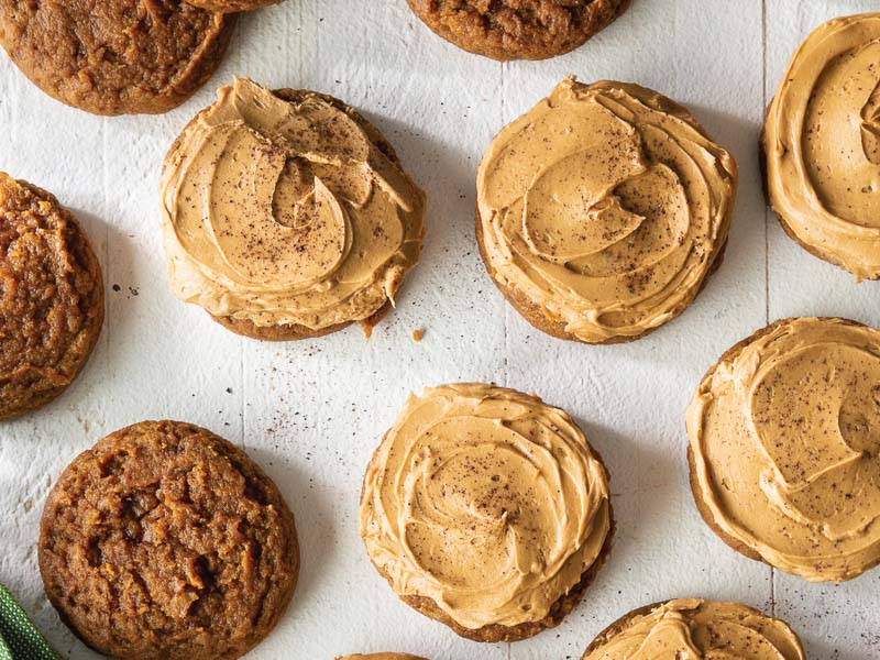 Soft Pumpkin Cookies with Espresso Frosting