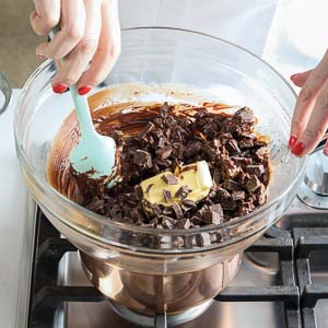 Melting butter in chocolate