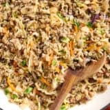 egg roll in a bowl close up