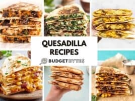 collage of various quesadilla recipes