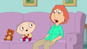 Stewie and Lois Griffin from Family Guy