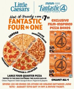 Ad for Fantastic Four pizza at Little Caesars