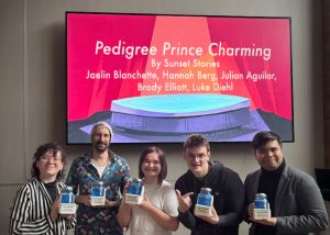 Team Sunset Stories celebrating their ANI_JAM win.