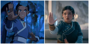 Animated and Live Action Katara side by side