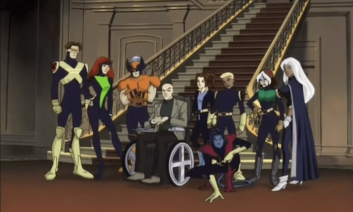 Cyclops, Jean Grey, Wolverine, Professor X, Shadowcat, Nightcrawler, Spyke, Rogue, and Storm